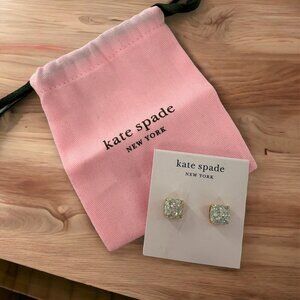 NEW/NWT Kate Spade Opal Glitter Square Stud Earrings